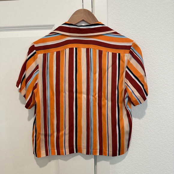 FRAME mini stripped short sleeve button up - Picture 3 of 4